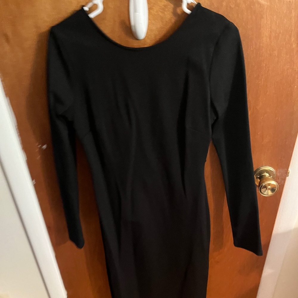 NWT Low Back Black Midi Dress